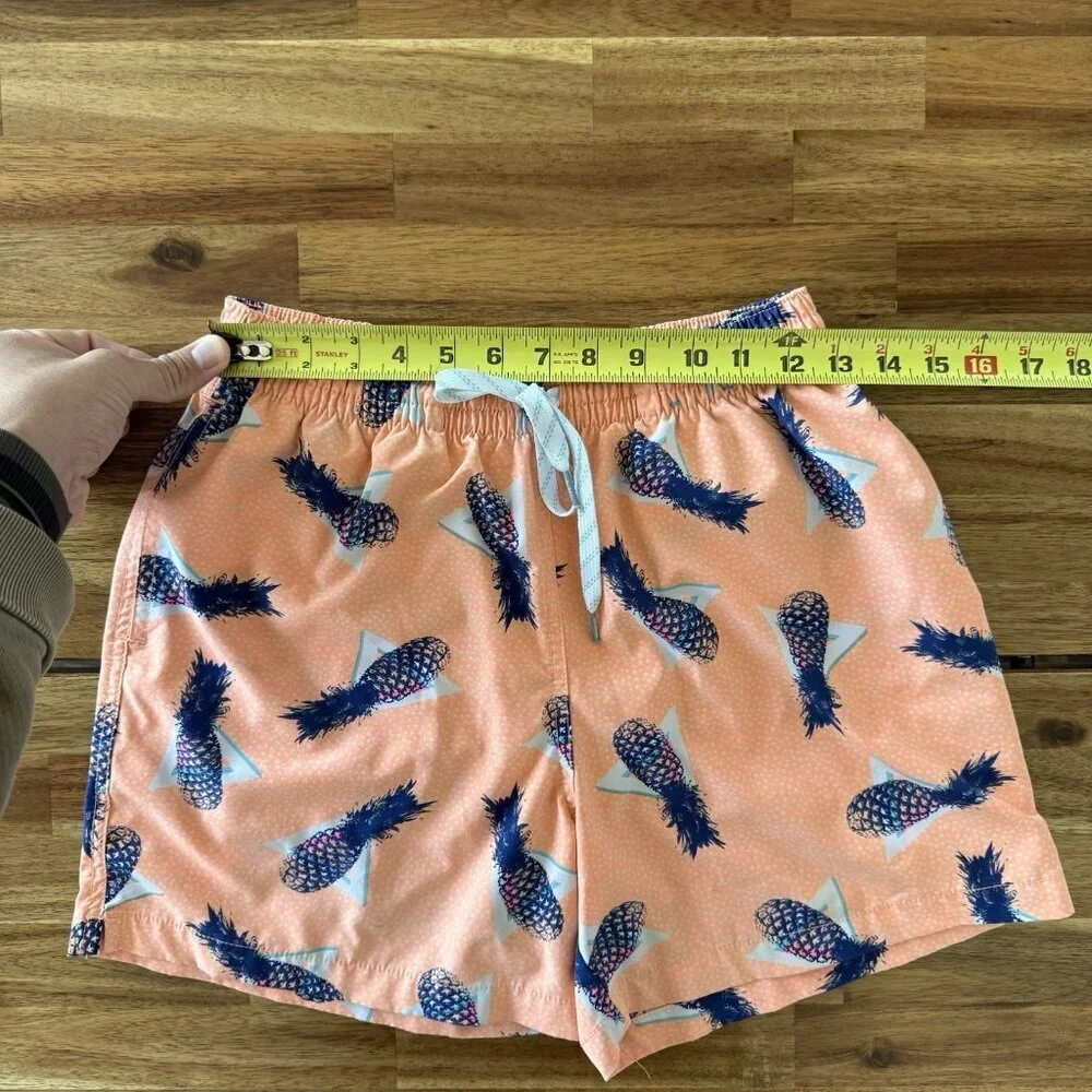 Chubbies Swim Shorts‎ Mens Small Orange Blue Pineapple Print Swimwear Trunks